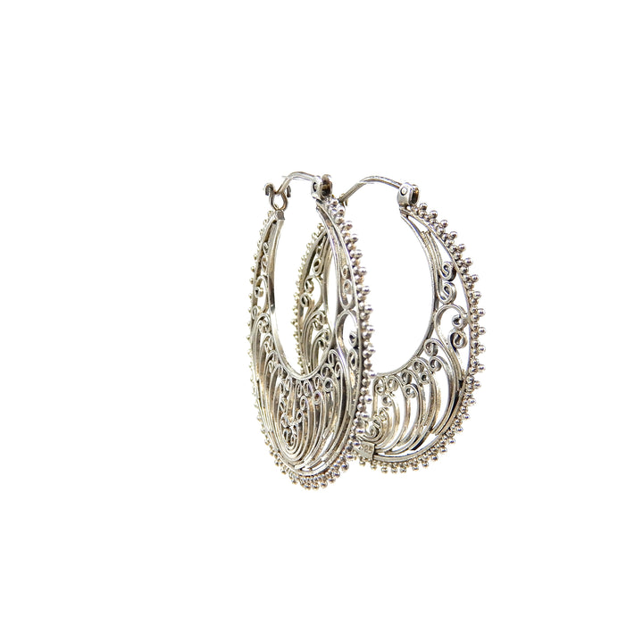 22K Gold Hoop Earrings (Ear Bali) For Women - 235-GER15552 in 4.050 Grams